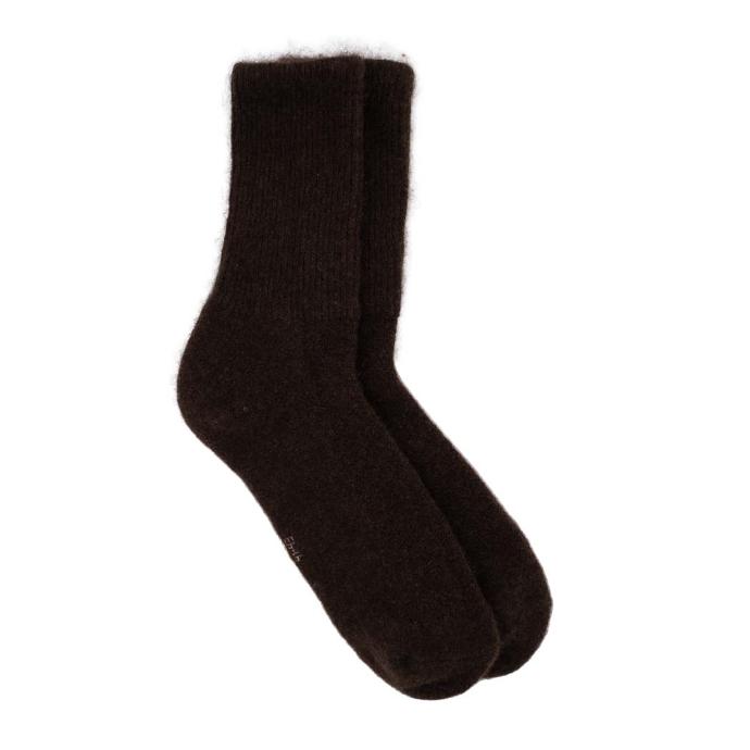 Socken aus Yakwolle, dunkelbraun