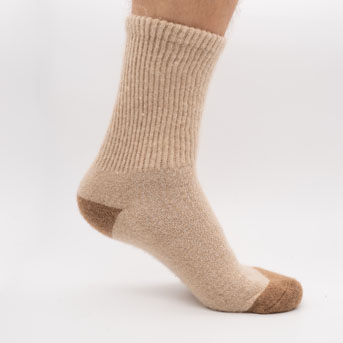 Socken aus Kamelwolle, beige & braun