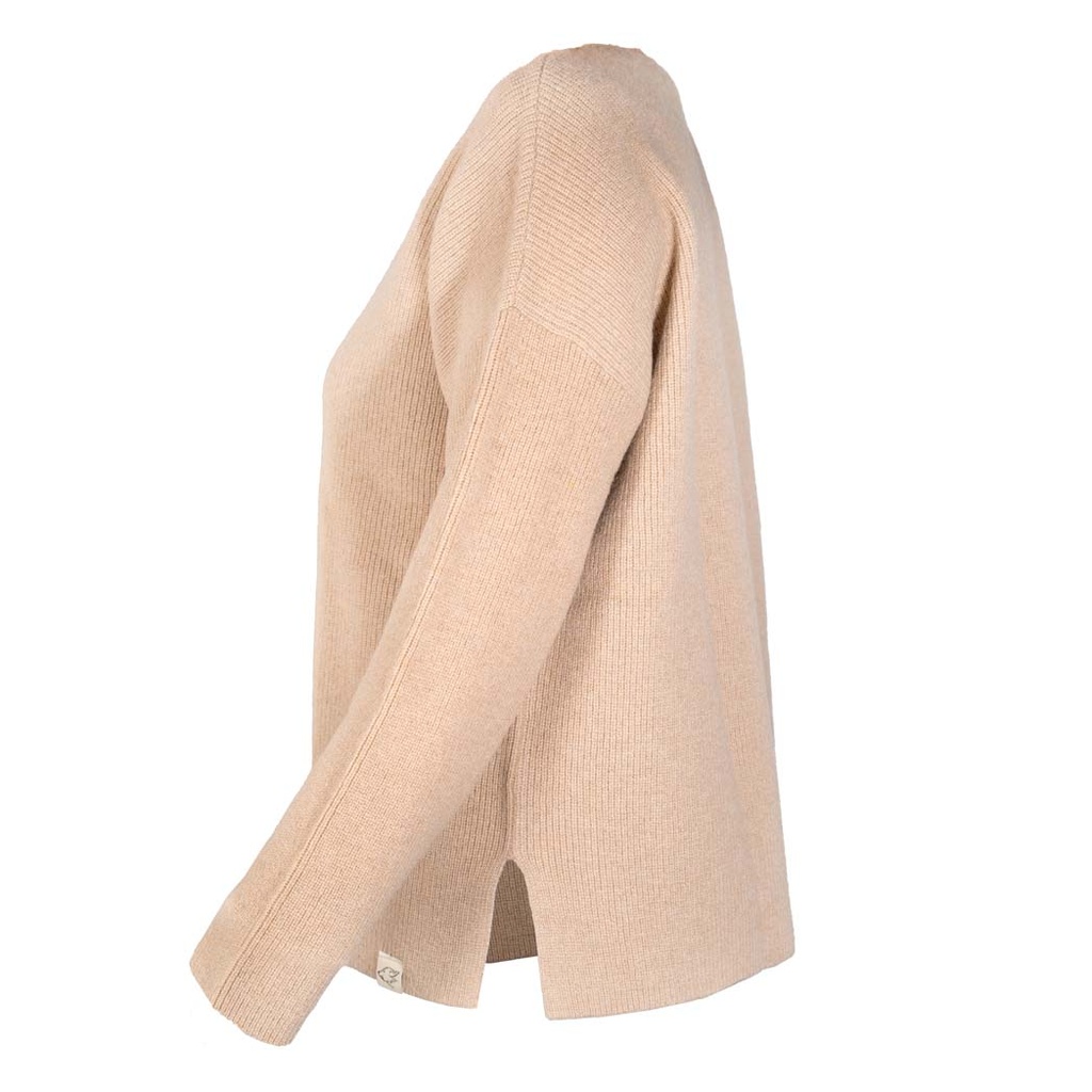 Loose Fit Pullover aus Kamelwolle, beige