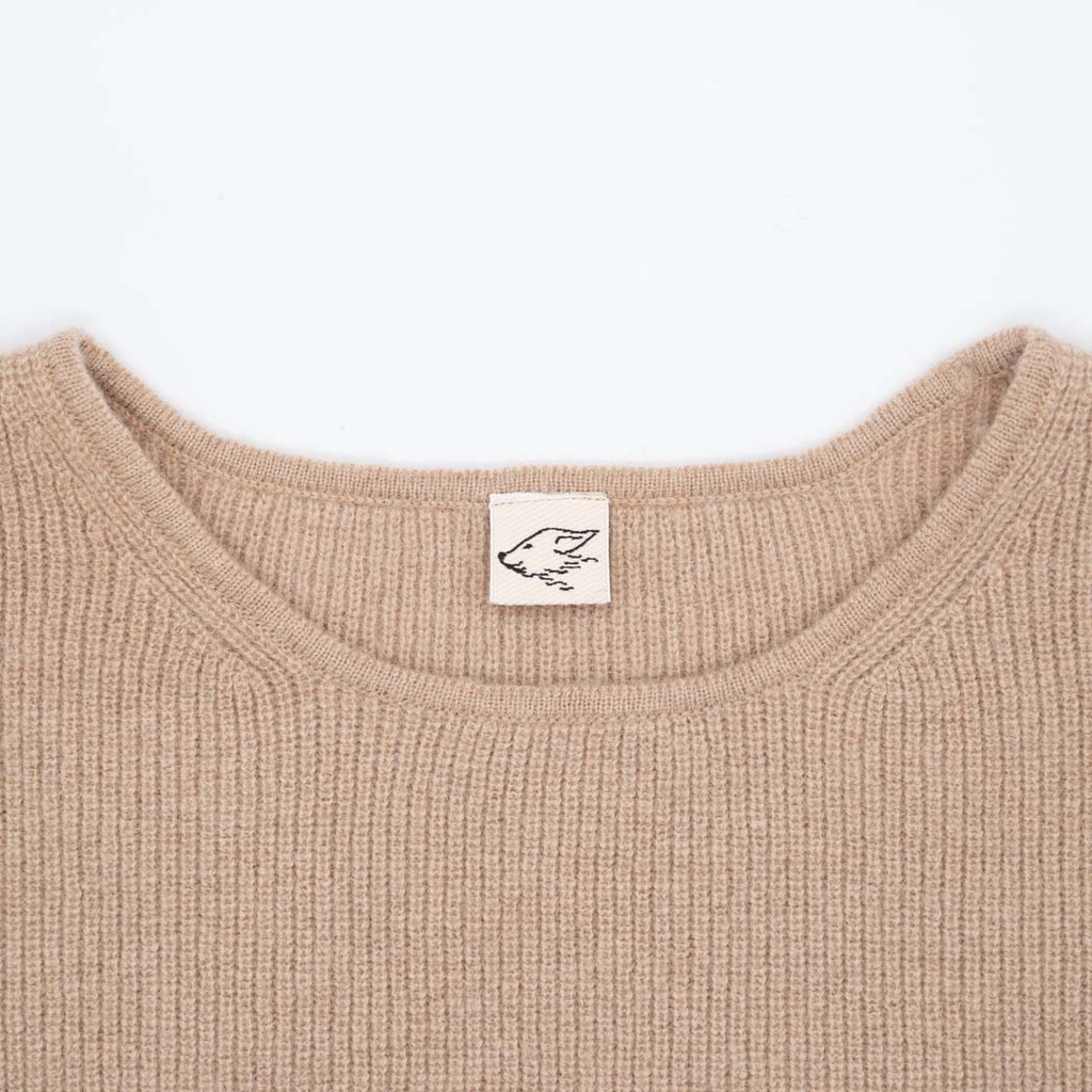 Loose Fit Pullover aus Kamelwolle, beige