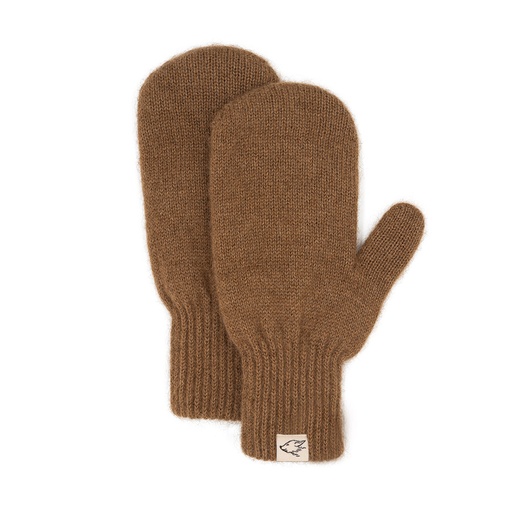 Mittens made of camel wool, brown (S)