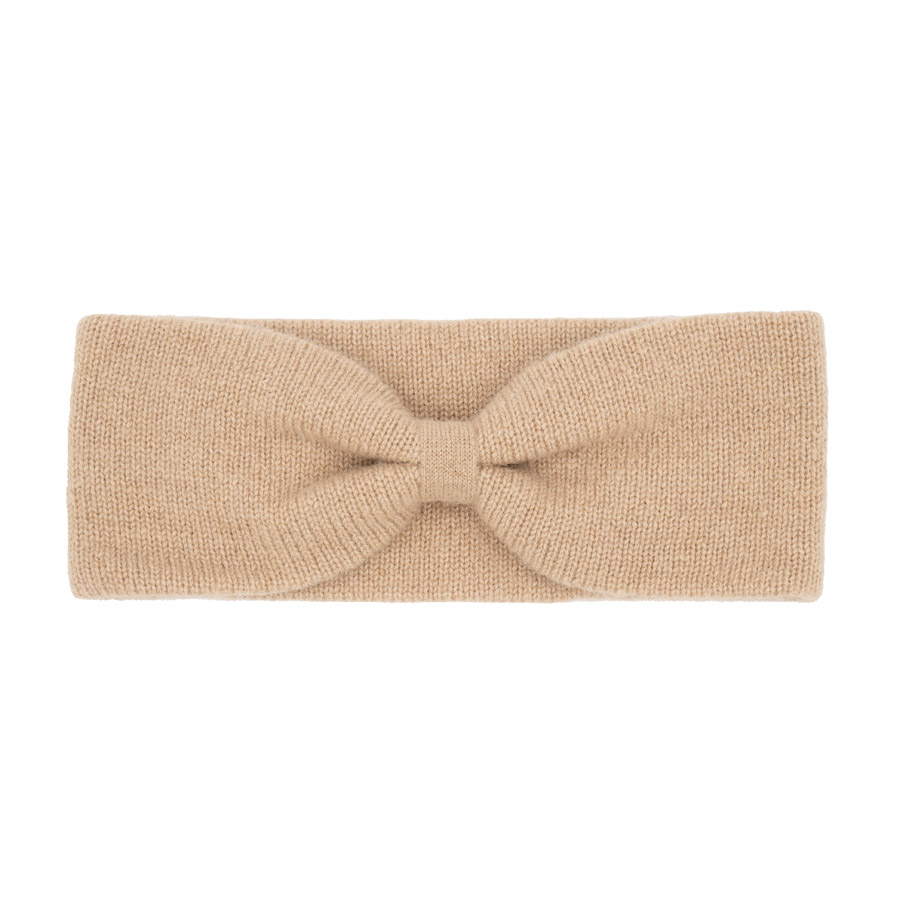 Stirnband aus Kamelwolle (Schleifen Design), beige