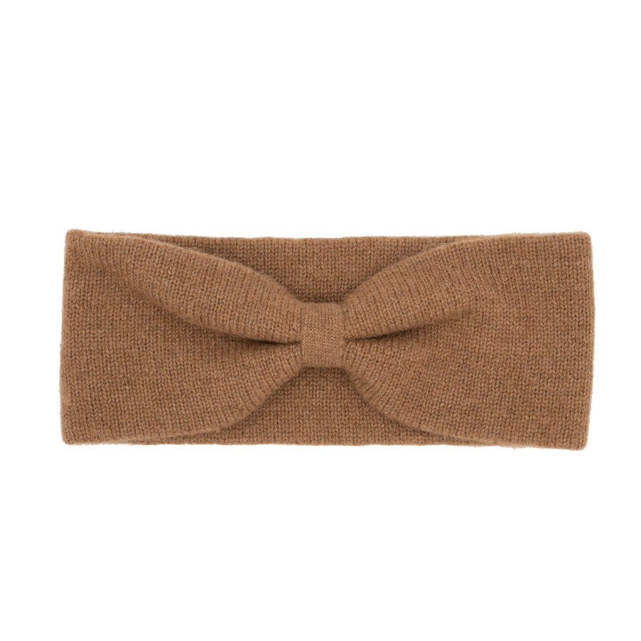 Stirnband aus Kamelwolle (Schleifen Design), braun
