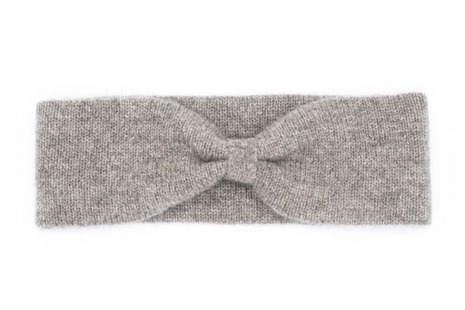 Headband made of yak wool (Bow design), grey