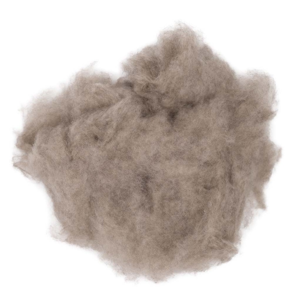Yakwolle kardiert Rohwolle, grau (100g)