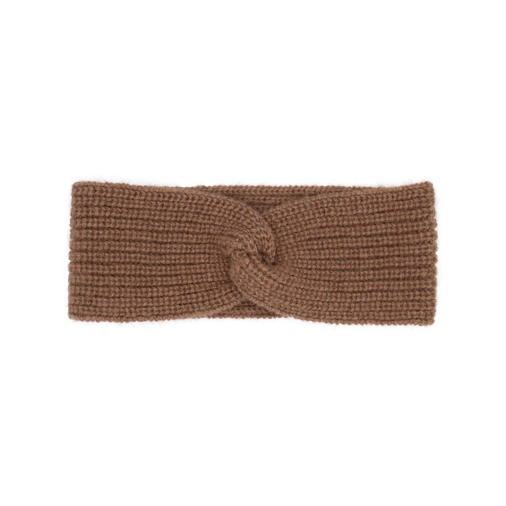 Stirnband aus Kamelwolle (Knoten Design), braun