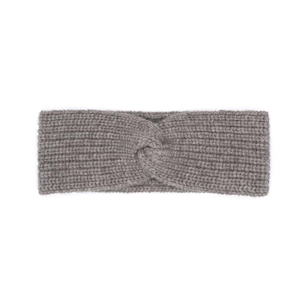 Stirnband aus Yakwolle (Knoten Design), grau
