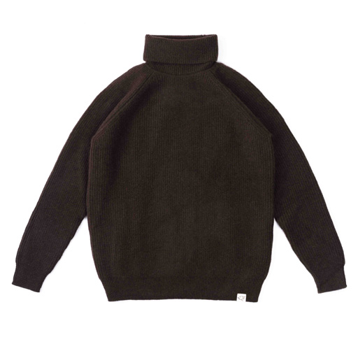Turtleneck sweater made of yak wool, dark brown (XS)