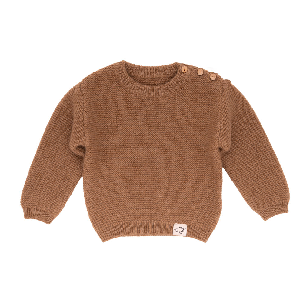 Baby jumper made of camel wool, brown