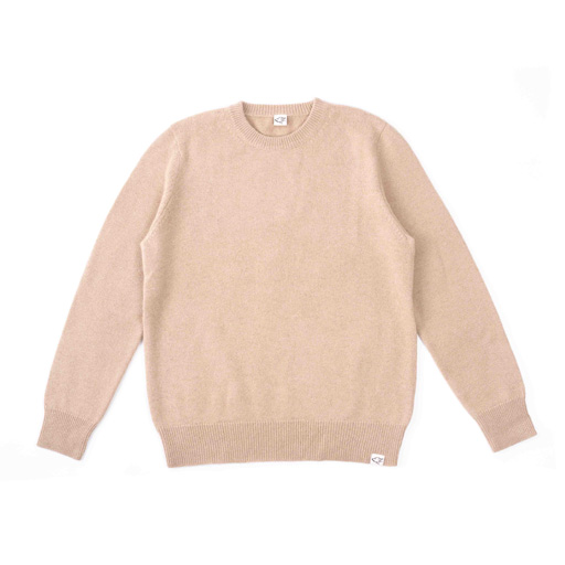 Rundhalspullover aus Kamelwolle, beige (XS)