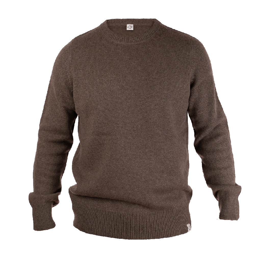 Crew-neck Sweater made from yak wool, yak brown