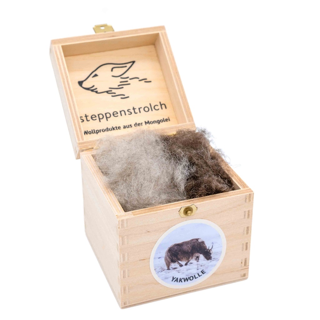 Kuschelbox mit Rohwolle zum Fühlen