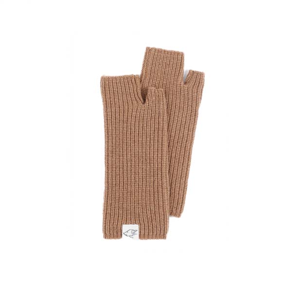 Wrist warmers made of camel wool, brown