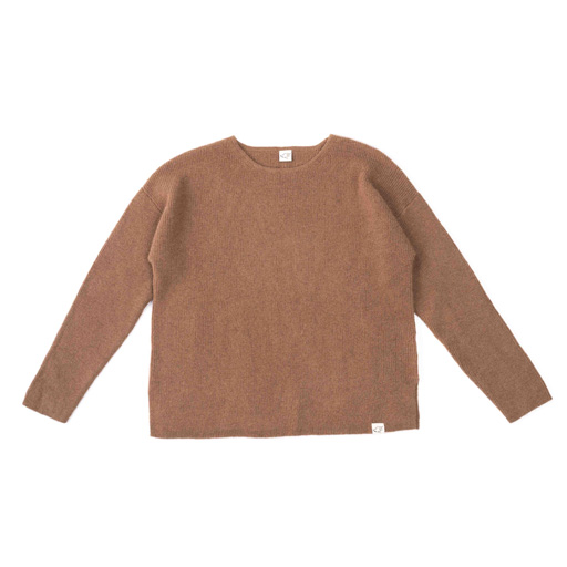 Loose fit pullover made of camel wool, brown (XS)