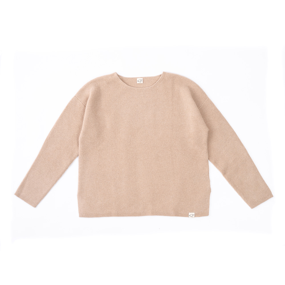 Loose fit pullover made of camel wool, beige