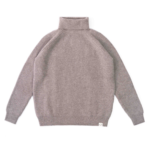 Rollkragenpullover aus Yakwolle, grau