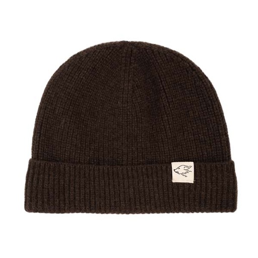 Beanie made of yak wool, dark brown