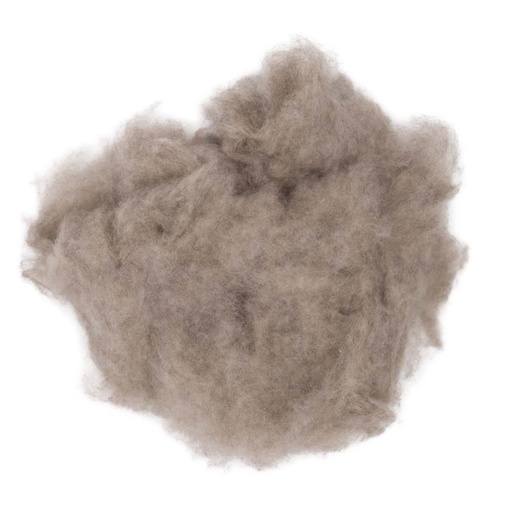 Yakwolle kardiert Rohwolle, grau (100g)
