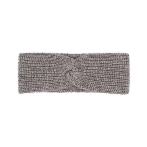 Stirnband aus Yakwolle (Knoten), grau