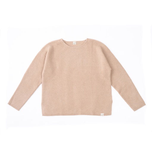 Loose Fit Pullover aus Kamelwolle, beige
