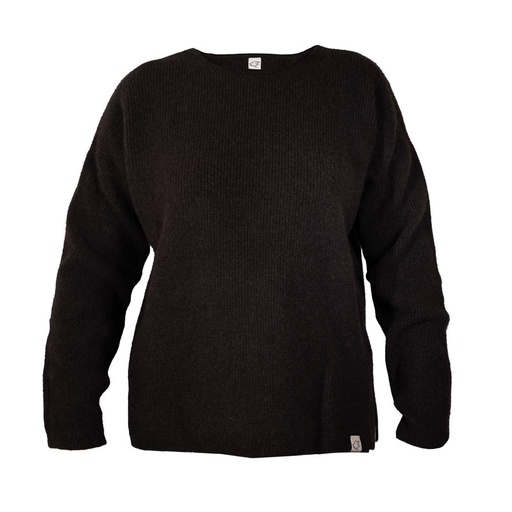 Loose fit pullover made of yak wool, dark brown